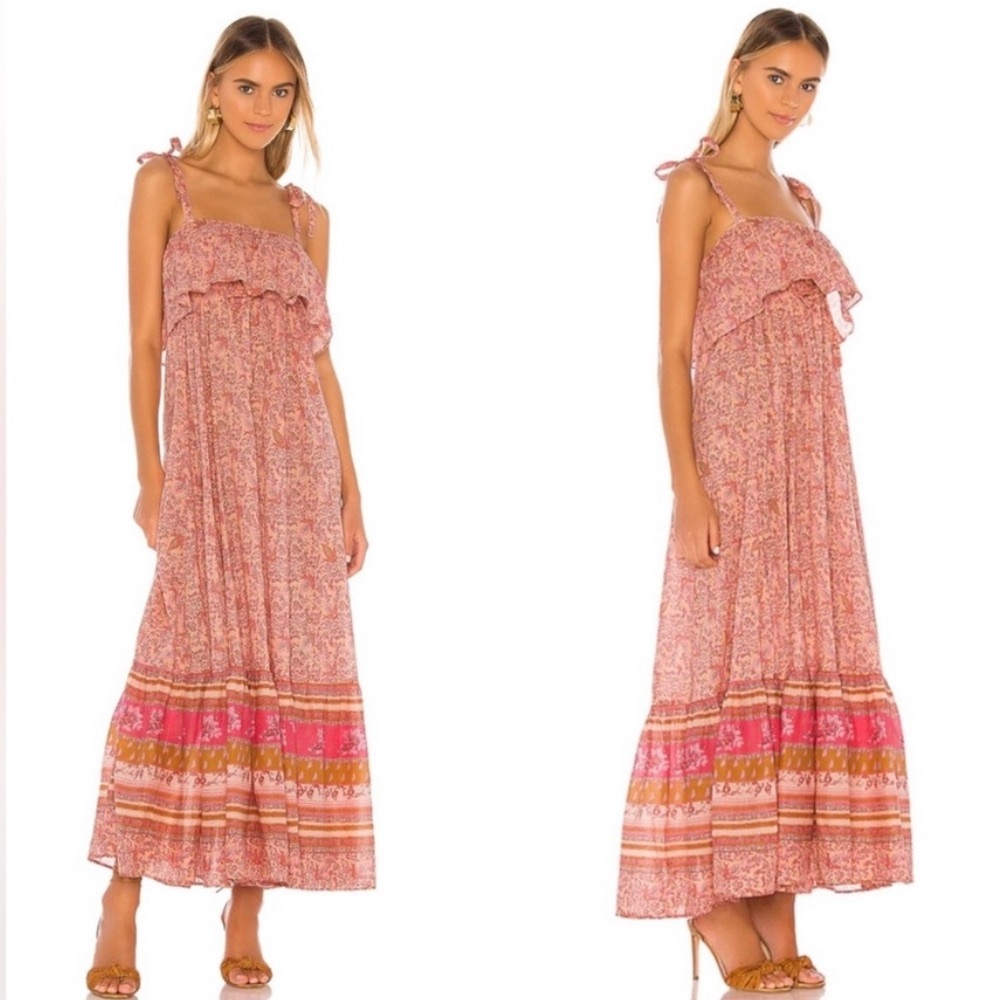 Tangier Babydoll Midi Dress in Rose